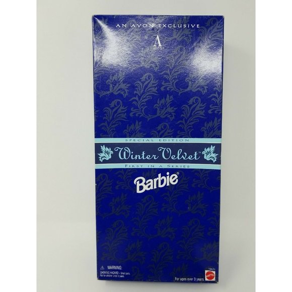 1995 Mattel AVON Exclusive Special Edition Winter Velvet Barbie Doll #15571 (o) - Picture 4 of 9